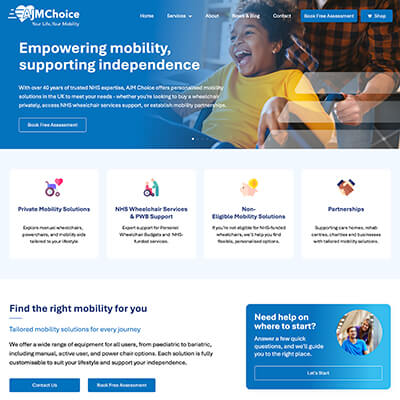 AJM Choice web design