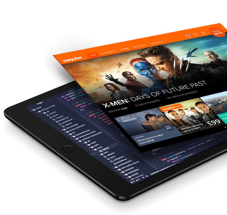 easyjet tablet app design