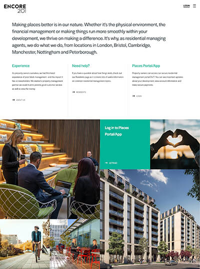 Encore Estates web design