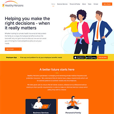 Healthy Horizons web design