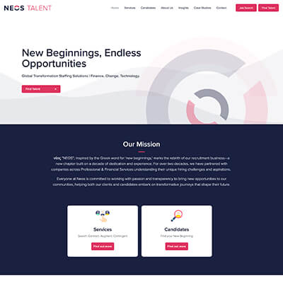 NEOS Talent web design