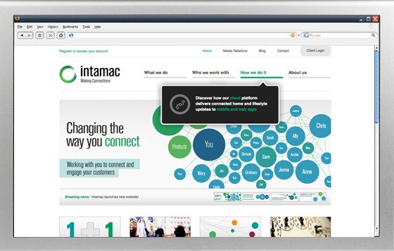 Intamac website home page design