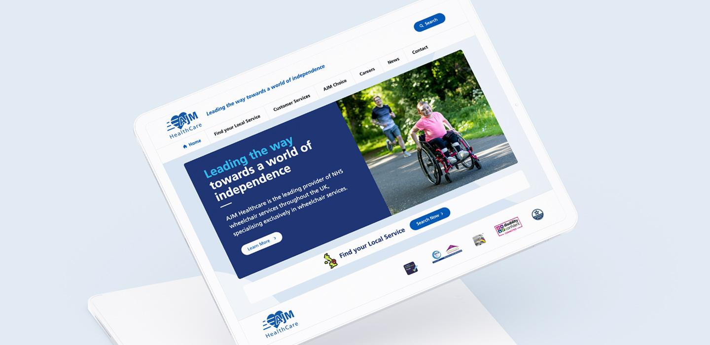 AJM web design homepage on ipad