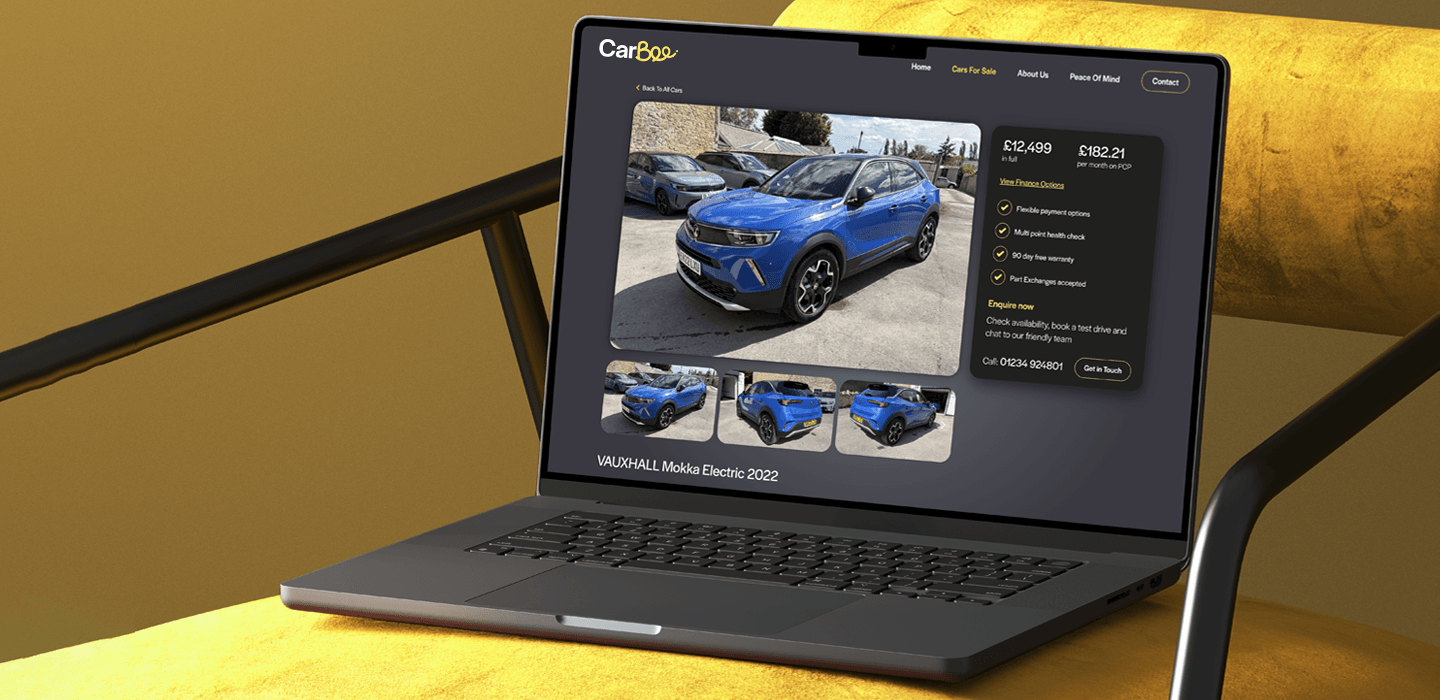 CarBee website on laptop